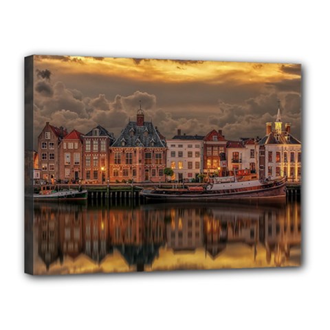 Old Port Of Maasslui Netherlands Canvas 16  x 12  (Stretched) from ArtsNow.com