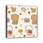 Bear Cartoon Background Pattern Seamless Animal Mini Canvas 6  x 6  (Stretched)