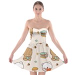 Bear Cartoon Background Pattern Seamless Animal Strapless Bra Top Dress