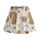 Bear Cartoon Background Pattern Seamless Animal Mini Flare Skirt