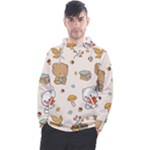 Bear Cartoon Background Pattern Seamless Animal Men s Pullover Hoodie