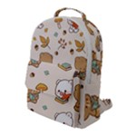 Bear Cartoon Background Pattern Seamless Animal Flap Pocket Backpack (Large)