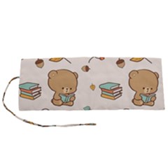 Bear Cartoon Background Pattern Seamless Animal Roll Up Canvas Pencil Holder (S) from ArtsNow.com