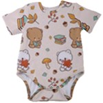 Bear Cartoon Background Pattern Seamless Animal Baby Short Sleeve Bodysuit