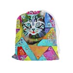 Kitten Cat Pet Animal Adorable Fluffy Cute Kitty Drawstring Pouch (XL)