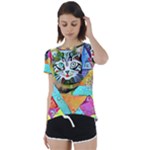 Kitten Cat Pet Animal Adorable Fluffy Cute Kitty Short Sleeve Open Back T-Shirt