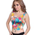 Circles Art Seamless Repeat Bright Colors Colorful Crop Top