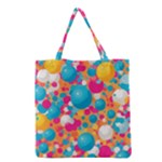 Circles Art Seamless Repeat Bright Colors Colorful Grocery Tote Bag