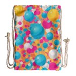 Circles Art Seamless Repeat Bright Colors Colorful Drawstring Bag (Large)