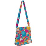 Circles Art Seamless Repeat Bright Colors Colorful Zipper Messenger Bag