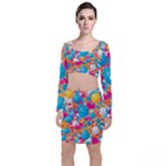 Circles Art Seamless Repeat Bright Colors Colorful Top and Skirt Sets