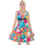 Circles Art Seamless Repeat Bright Colors Colorful Reversible Velvet Sleeveless Dress