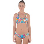 Circles Art Seamless Repeat Bright Colors Colorful Cross Back Hipster Bikini Set