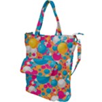 Circles Art Seamless Repeat Bright Colors Colorful Shoulder Tote Bag