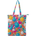 Circles Art Seamless Repeat Bright Colors Colorful Double Zip Up Tote Bag