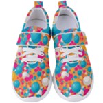 Circles Art Seamless Repeat Bright Colors Colorful Women s Velcro Strap Shoes