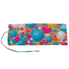 Circles Art Seamless Repeat Bright Colors Colorful Roll Up Canvas Pencil Holder (S) from ArtsNow.com