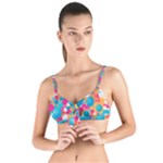 Circles Art Seamless Repeat Bright Colors Colorful Tie Up Cut Bikini Top