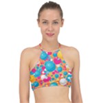 Circles Art Seamless Repeat Bright Colors Colorful Halter Bikini Top