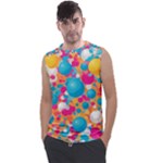 Circles Art Seamless Repeat Bright Colors Colorful Men s Regular Tank Top