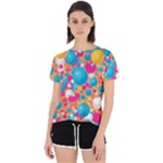 Circles Art Seamless Repeat Bright Colors Colorful Open Back Sport T-Shirt
