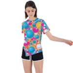 Circles Art Seamless Repeat Bright Colors Colorful Asymmetrical Short Sleeve Sports T-Shirt