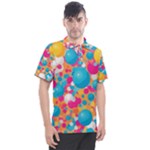Circles Art Seamless Repeat Bright Colors Colorful Men s Polo T-Shirt
