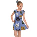 Cat Cat Background Animals Little Cat Pets Kittens Kids  Cap Sleeve Dress