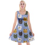 Cat Cat Background Animals Little Cat Pets Kittens Reversible Velvet Sleeveless Dress