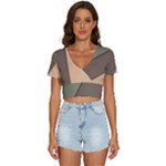 Abstract Texture, Retro Backgrounds V-Neck Crop Top