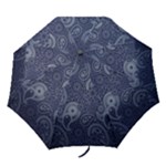 Blue Paisley Texture, Blue Paisley Ornament Folding Umbrellas