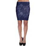 Blue Paisley Texture, Blue Paisley Ornament Bodycon Skirt