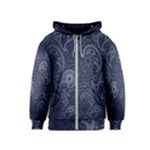 Blue Paisley Texture, Blue Paisley Ornament Kids  Zipper Hoodie