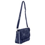 Blue Paisley Texture, Blue Paisley Ornament Shoulder Bag with Back Zipper