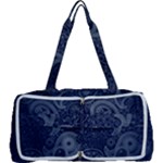 Blue Paisley Texture, Blue Paisley Ornament Multi Function Bag