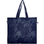 Blue Paisley Texture, Blue Paisley Ornament Canvas Travel Bag