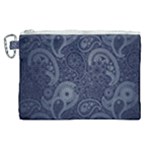Blue Paisley Texture, Blue Paisley Ornament Canvas Cosmetic Bag (XL)