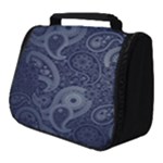 Blue Paisley Texture, Blue Paisley Ornament Full Print Travel Pouch (Small)