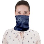 Blue Paisley Texture, Blue Paisley Ornament Face Covering Bandana (Adult)