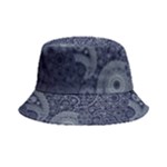 Blue Paisley Texture, Blue Paisley Ornament Bucket Hat