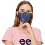 Blue Paisley Texture, Blue Paisley Ornament Fitted Cloth Face Mask (Adult)
