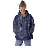 Blue Paisley Texture, Blue Paisley Ornament Kids  Oversized Hoodie