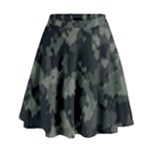 Camouflage, Pattern, Abstract, Background, Texture, Army High Waist Skirt