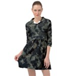 Camouflage, Pattern, Abstract, Background, Texture, Army Mini Skater Shirt Dress