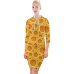 Cheese Texture Food Textures Quarter Sleeve Hood Bodycon Dress
