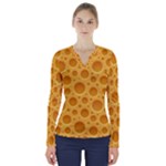 Cheese Texture Food Textures V-Neck Long Sleeve Top