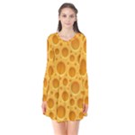 Cheese Texture Food Textures Long Sleeve V-neck Flare Dress