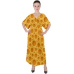 Cheese Texture Food Textures V-Neck Boho Style Maxi Dress