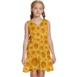 Cheese Texture Food Textures Kids  Sleeveless Tiered Mini Dress