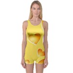 Cheese Texture, Macro, Food Textures, Slices Of Cheese One Piece Boyleg Swimsuit
